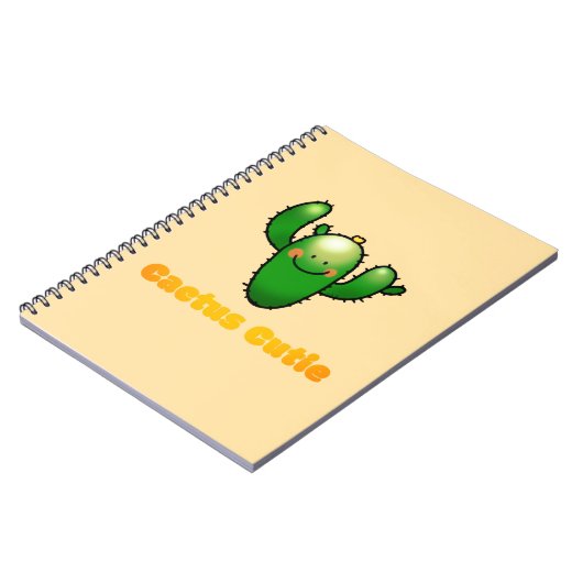 Cute Smiling Cactus Illustration ノートブック (左側)
