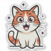 Cute Smiling Cat Cartoon シール (正面)