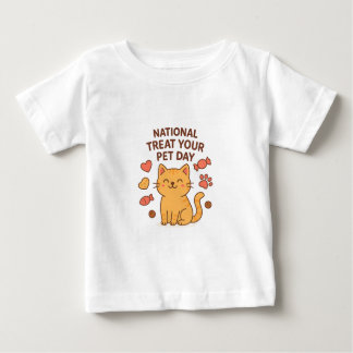 Cute Smiling Cat Shirt | National Treat  Pet Day ベビーTシャツ