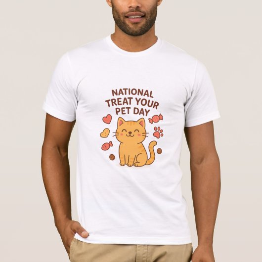 Cute Smiling Cat Shirt | National Treat  Pet Day Tシャツ (正面)