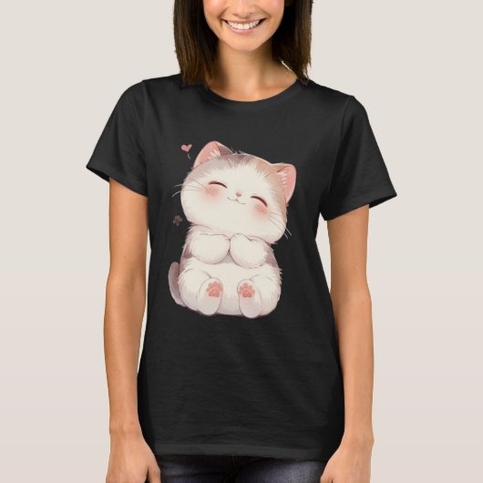 Cute Smiling Cat T-Shirt Tシャツ (正面)