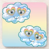 Cute Smiling Cloud Hard plastic coaster コースター (正面)