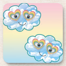 Cute Smiling Cloud Hard plastic coaster コースター