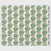 Cute Smiling Dinosaur Kids Wrapping Paper ラッピングペーパー (フラット)