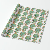 Cute Smiling Dinosaur Kids Wrapping Paper ラッピングペーパー (アンロールド)