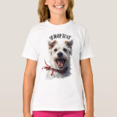 Cute Smiling Dog Kids T-Shirt, Custom Name Tシャツ (正面)