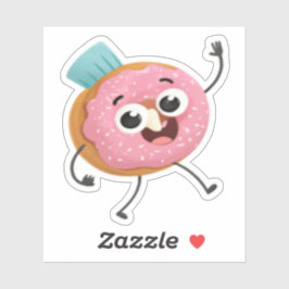 Cute Smiling Donut Vinyl Sticker | Funny 3D Food シール