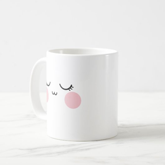 Cute Smiling Face Mug  Modern Aesthetic コーヒーマグカップ (正面左)