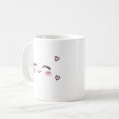 Cute Smiling Face Mug Soft Heart Aesthetic コーヒーマグカップ (正面左)