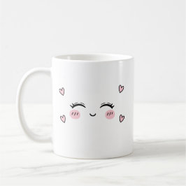 Cute Smiling Face Mug  Soft Heart Aesthetic コーヒーマグカップ