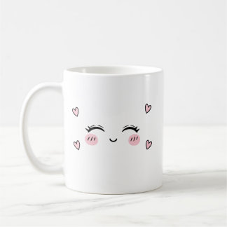 Cute Smiling Face Mug  Soft Heart Aesthetic コーヒーマグカップ
