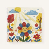 Cute Smiling Flower Kids Sketchbook ノートブック (正面)