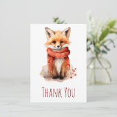 Cute Smiling Fox Pup in a Red Scarf サンキューカード (スタンド正面)