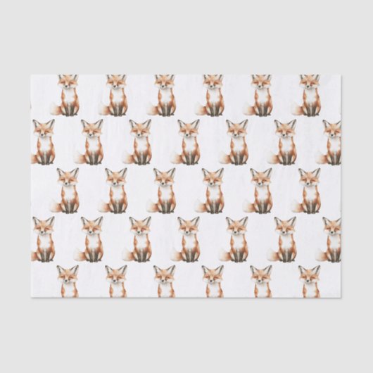 Cute Smiling Foxes Birthday 薄葉紙 (正面)