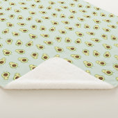 Cute Smiling Kawaii Avocado Pattern シェルパブランケット (3/4)
