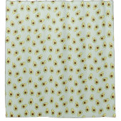 Cute Smiling Kawaii Avocado Pattern シャワーカーテン (正面)