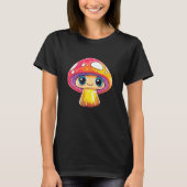 Cute Smiling Mushroom Fantasy Art Tシャツ (正面)