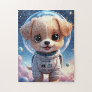 Cute Smiling Puppy Astronaut Jigsaw Puzzle ジグソーパズル