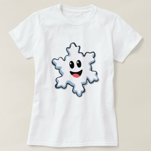 Cute Smiling Snowflake – Happy Christmas Tシャツ (デザイン正面)