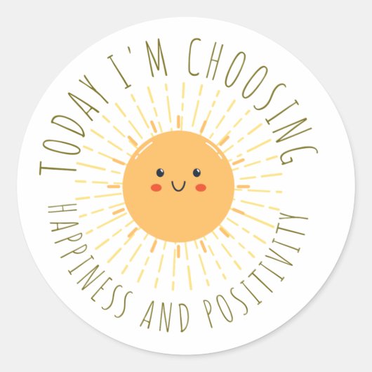 Cute Smiling Sun  ラウンドシール (正面)