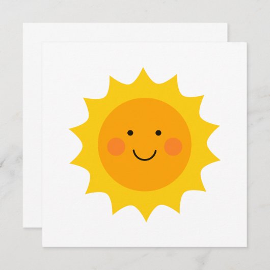 Cute smiling sun  招待状 (正面/裏面)