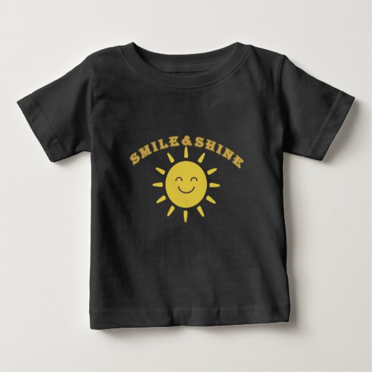 Cute Smiling Sun Baby T-Shirt ベビーTシャツ (正面)