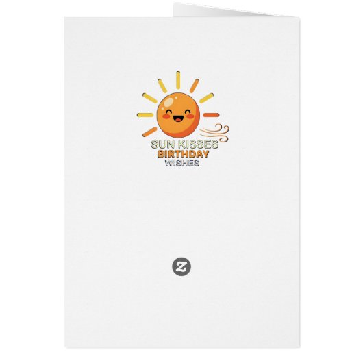 Cute Smiling Sun Birthday Greeting Card - Sun Kiss (裏面)