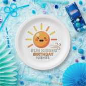 Cute Smiling Sun Birthday Party Paper Plates ペーパープレート (パーティー)