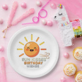 Cute Smiling Sun Birthday Party Paper Plates ペーパープレート (パーティー)