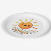 Cute Smiling Sun Birthday Party Paper Plates ペーパープレート (アングル)
