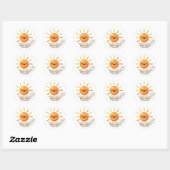 Cute Smiling Sun Birthday Stickers - Sun Kisses Wi ラウンドシール (シート)