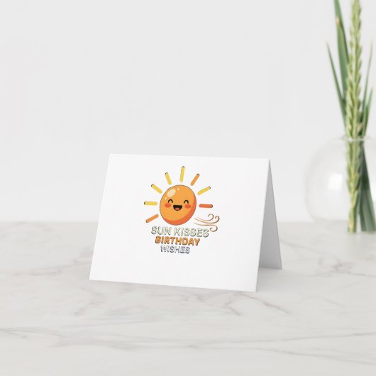 Cute Smiling Sun Birthday Thank You Card - Sun Kis サンキューカード (正面)