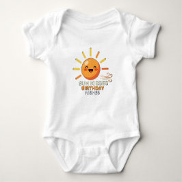 Cute Smiling Sun Birthday Wishes Baby Jersey Bodys ベビーボディスーツ