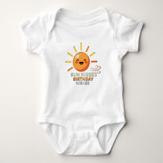 Cute Smiling Sun Birthday Wishes Baby Jersey Bodys ベビーボディスーツ (正面)