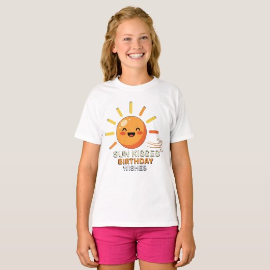Cute Smiling Sun Birthday Wishes Toddler Tシャツ (正面フル)
