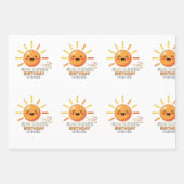 Cute Smiling Sun Birthday Wishes Wrapping Paper  ラッピングペーパーシート (正面2)
