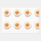 Cute Smiling Sun Birthday Wishes Wrapping Paper  ラッピングペーパーシート (正面)