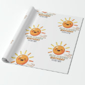 Cute Smiling Sun Birthday Wishes Wrapping Paper ラッピングペーパー (アンロールド)