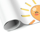 Cute Smiling Sun Birthday Wishes Wrapping Paper ラッピングペーパー (ロールコーナー)