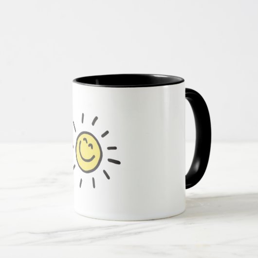 Cute Smiling Sun Mug | Happy Sunshine Coffee Mug マグカップ (正面右)