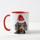 Cute Smooth Dachshund Lover Christmas Holiday マグカップ (左)