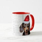 Cute Smooth Dachshund Lover Christmas Holiday マグカップ (正面右)