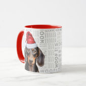 Cute Smooth Dachshund Lover Christmas Holiday マグカップ (正面左)