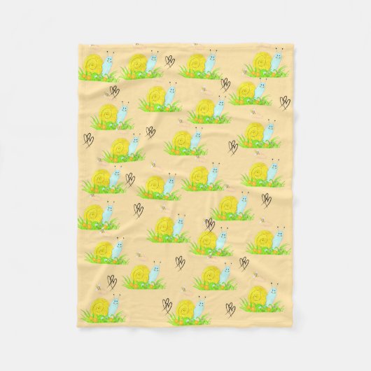 Cute Snail   フリースブランケット (正面)