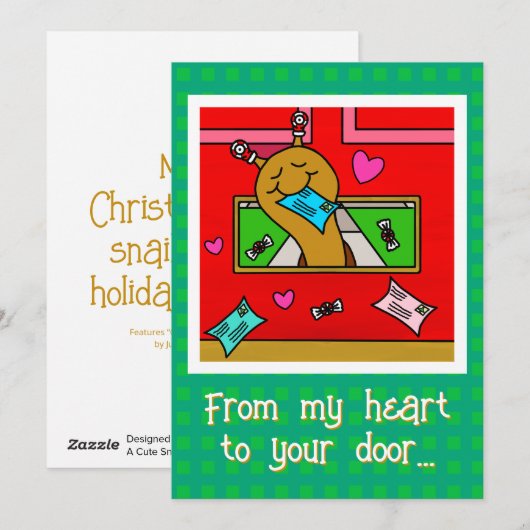 Cute Snail Christmas Mail  シーズンカード (正面/裏面)