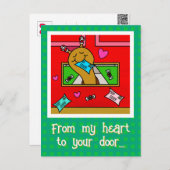 Cute Snail Christmas Mail  シーズンポストカード (正面/裏面)