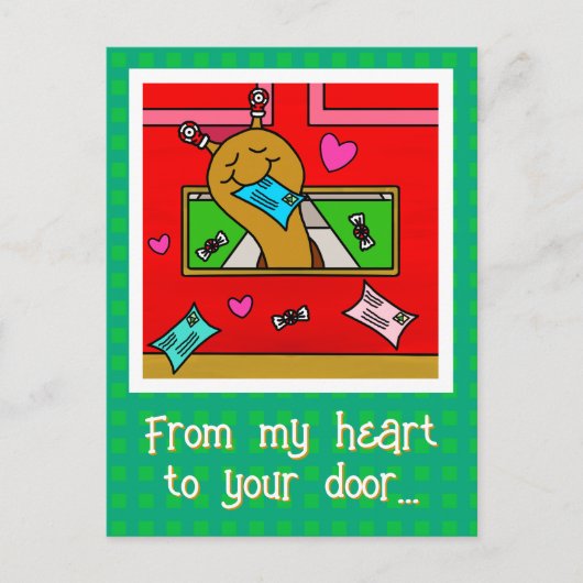 Cute Snail Christmas Mail  シーズンポストカード (正面)