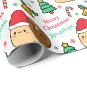 Cute Snail Christmas Tree Holidays ラッピングペーパー (ロールコーナー)