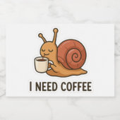 Cute Snail Coffee Sticker  フードラベル (シングルラベル)