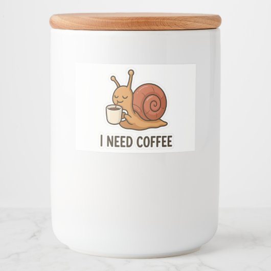 Cute Snail Coffee Sticker  フードラベル (正面)